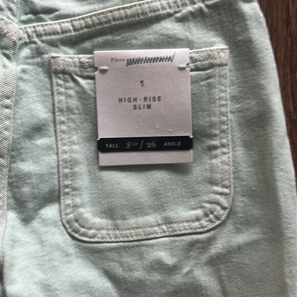 NWT Anthropologie Pilcro and The Letterpress High Rise Slim Jeans Mint 26 Tall - Picture 6 of 7